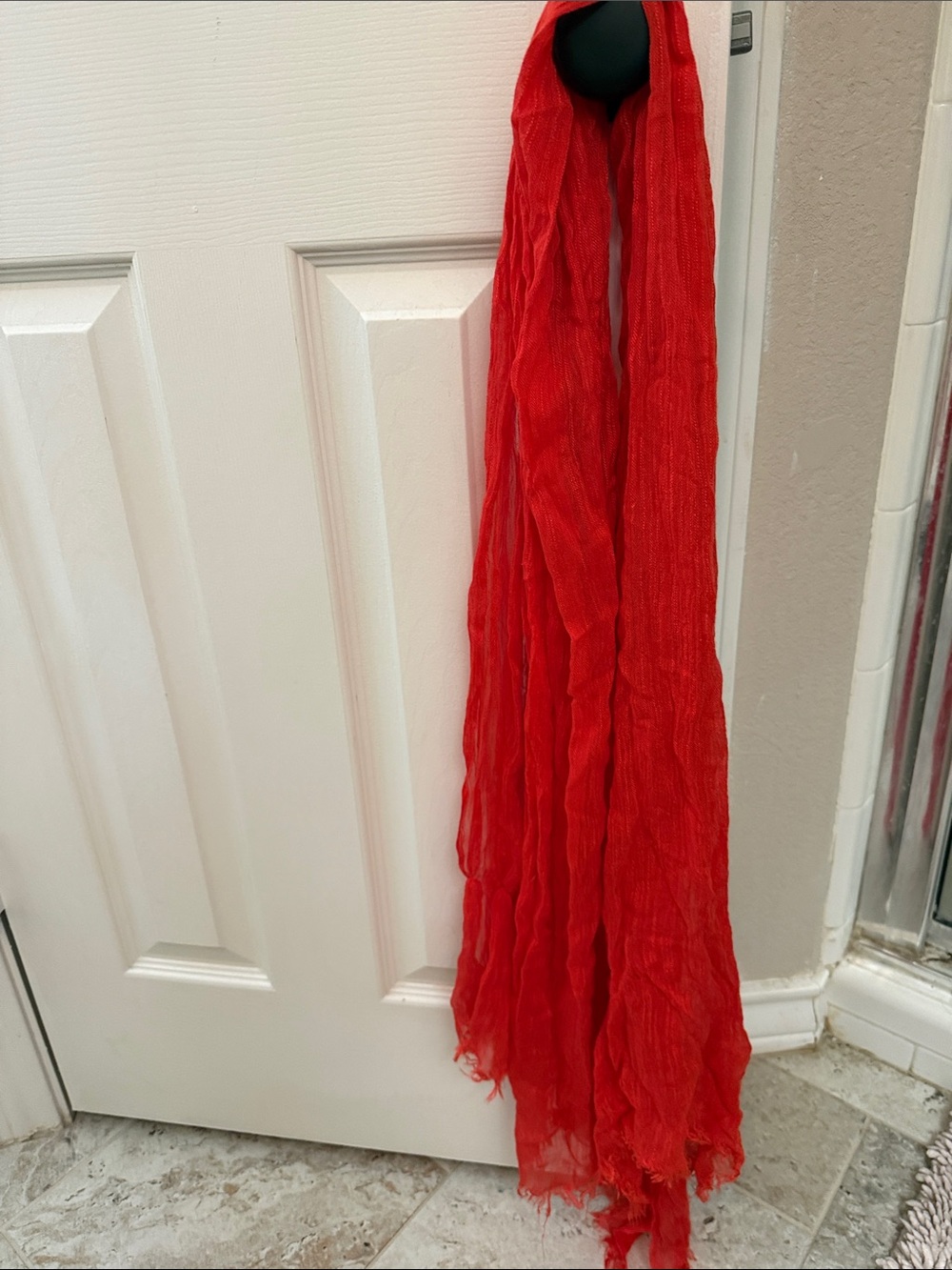 Jones New York Red Lightweight Crinkle Scarf